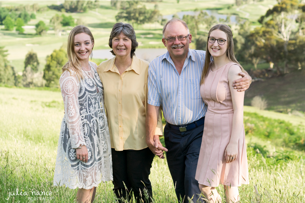 Lifestyle family portrait at Melbourne studio of four adults family