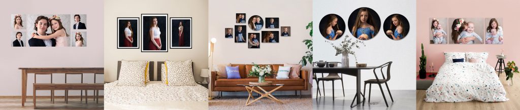 Wall art of family portraiture